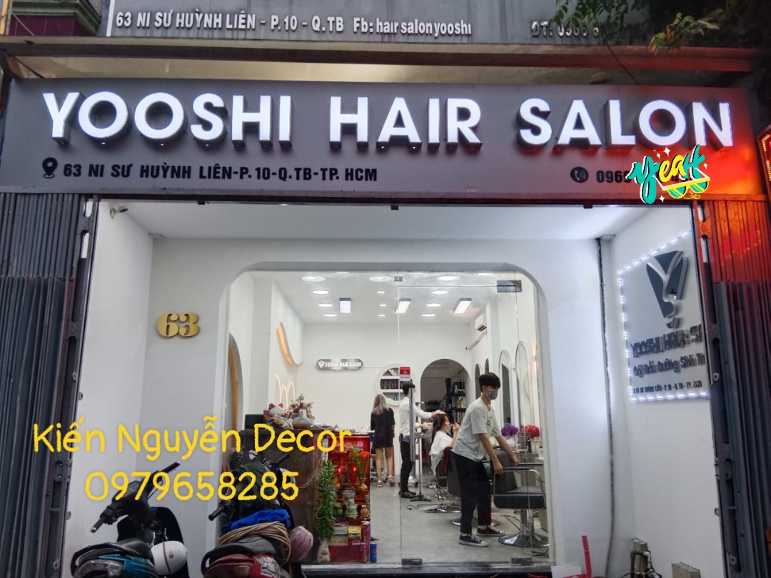 Bảng hiệu hộp đèn Salon Tóc Yooshi