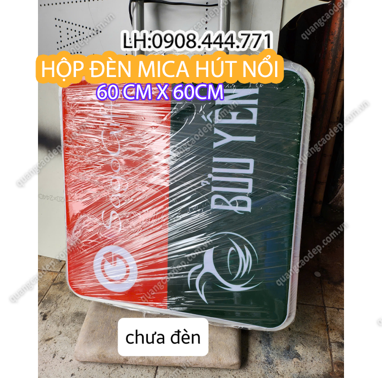 Hộp đèn led mica hút nổi ( hình vuông )