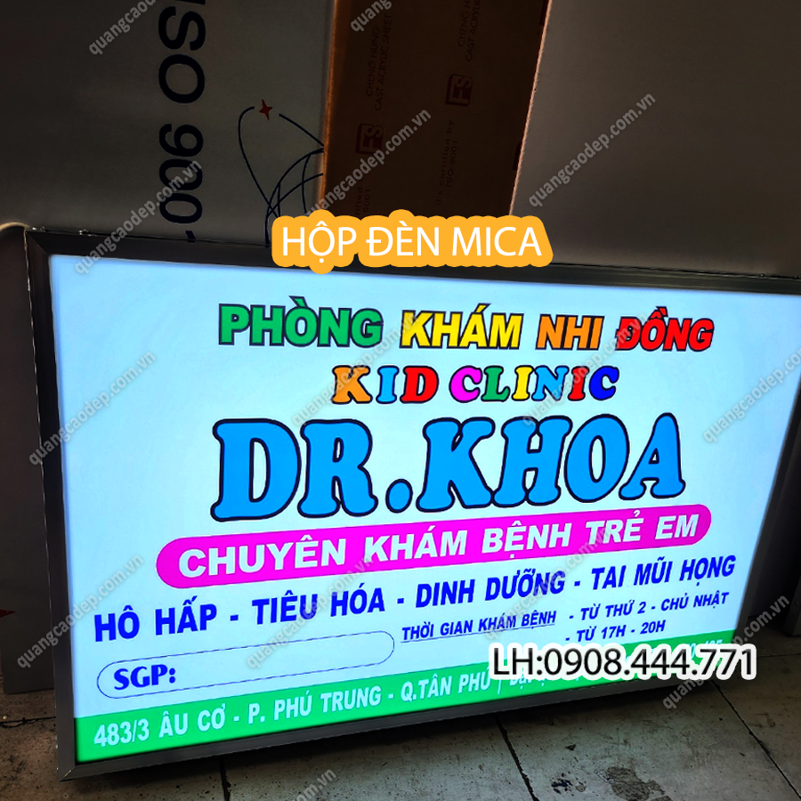 HỘP ĐÈN MICA 2 MẶT - IN UV KTS